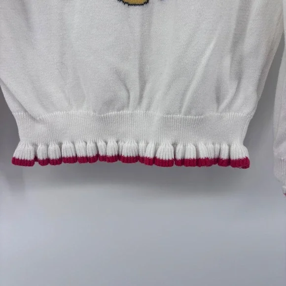 Disney Janie and Jack Minnie Mouse Knit Sweater Girls Size 7 White Red - Picture 3 of 7